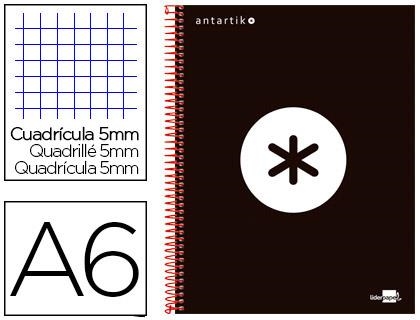 LLIBRETA ANTARTIK ESPIRAL A6 QUADRICULA MICROPERFORAT CARTRO NEGRE | 8423473646421 | ANTKD77 | Llibreria La Gralla | Librería online de Granollers