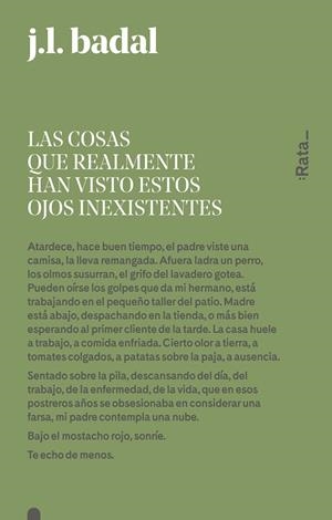 COSAS QUE REALMENTE HAN VISTO ESTOS OJOS INEXISTENTES, LAS | 9788416738151 | BADAL, JOSEP LLUíS | Llibreria La Gralla | Librería online de Granollers