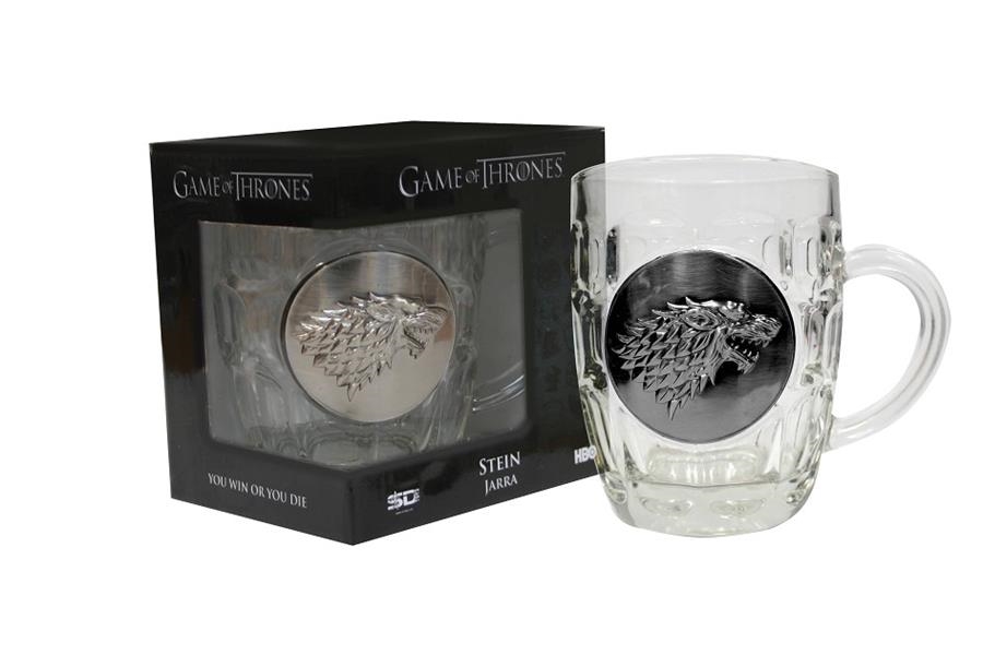GERRA DE VIDRE ESCUT METAL·LIC GAME OF THRONES LOGO STARK | 8436546891666 | SD TOYS | Llibreria La Gralla | Librería online de Granollers