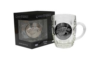 GERRA DE VIDRE ESCUT METAL·LIC GAME OF THRONES LOGO STARK | 8436546891666 | SD TOYS | Llibreria La Gralla | Llibreria online de Granollers