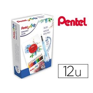 SET PENTEL AQUAREL.LABLE 12 LLAPIS DE COLORS+PINCELL FRH | 4016284338698 | PENCB912FRHSET | Llibreria La Gralla | Llibreria online de Granollers
