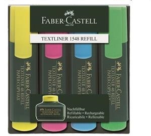 JOC 4 RETOLADORS  FABER CASTELL TEXTLINER 1548 REFILL | 4005401548041 | 154804 | Llibreria La Gralla | Llibreria online de Granollers