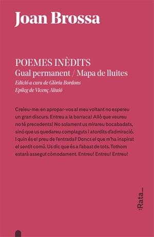 POEMES INÈDITS GUAL PERMANENT/ MAPA DE LLUITES | 9788416738243 | BROSSA, JOAN | Llibreria La Gralla | Librería online de Granollers