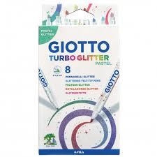 CAIXA RETOLADORS GIOTTO TURBO GLITTER PASTEL 8 UN | 8000825008719 | 426300 | Llibreria La Gralla | Librería online de Granollers