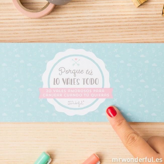 TALONARIO DE CHEQUES "PORQUE TU LO VALES TODO" | 8435460700771 | MR. WONDERFUL | Llibreria La Gralla | Librería online de Granollers