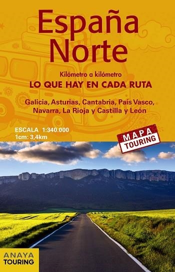 MAPA DE CARRETERAS 1:340.000 - ESPAÑA NORTE (DESPLEGABLE) | 9788491580898 | ANAYA TOURING | Llibreria La Gralla | Librería online de Granollers