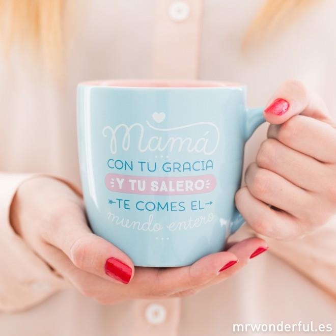 TASSA CERAMICA MR. WONDERFUL "MAMA, CON TU GRACIA Y TU SALERO..." | 8435460712071 | MR. WONDERFUL | Llibreria La Gralla | Librería online de Granollers