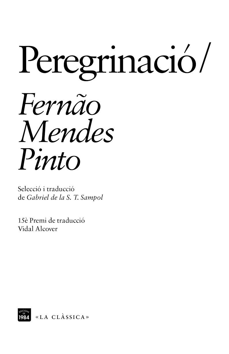 PEREGRINACIO | 9788416987221 | PINTO, FERNÃO MENDES | Llibreria La Gralla | Llibreria online de Granollers