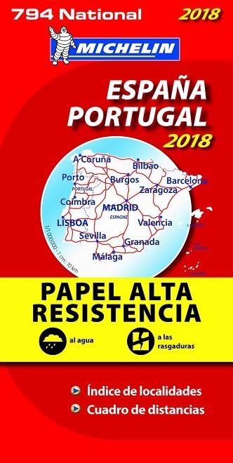 ESPAÑA - PORTUGAL "ALTA RESISTENCIA" MAPA NATIONAL 2018 | 9782067228856 | VARIOS AUTORES | Llibreria La Gralla | Llibreria online de Granollers