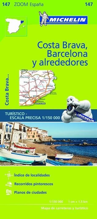 BARCELONA Y ALREDEDORES, COSTA BRAVA MAPA ZOOM MICHELIN 2018 | 9782067218192 | MICHELIN | Llibreria La Gralla | Librería online de Granollers