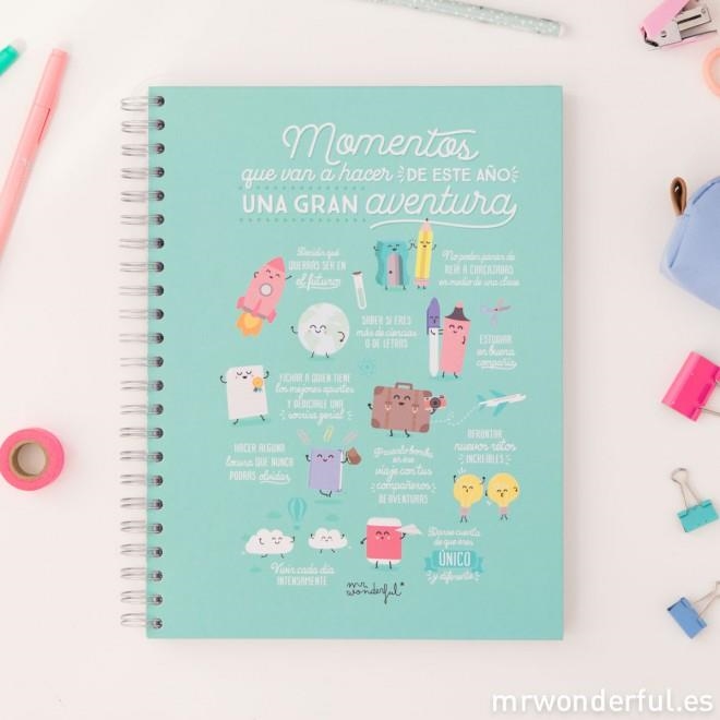 LIBRETA CON ANILLAS MR. WONDERFUL A4 "MOMENTOS QUE VAN A A HACER..." | 8435460707619 | MR. WONDERFUL | Llibreria La Gralla | Librería online de Granollers