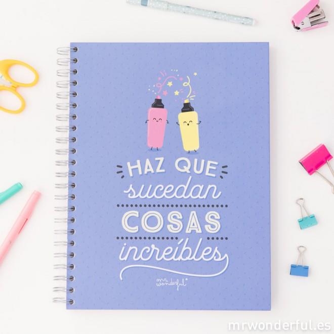LLIBRETA A4 ESPIRAL MR. WONDERFUL "HAZ QUE SUCEDAN COSAS INCREIBLES" | 8435460707480 | MR WONDERFUL | Llibreria La Gralla | Llibreria online de Granollers