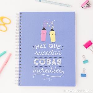LLIBRETA A4 ESPIRAL MR. WONDERFUL "HAZ QUE SUCEDAN COSAS INCREIBLES" | 8435460707480 | MR WONDERFUL | Llibreria La Gralla | Llibreria online de Granollers
