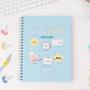 LIBRETA CON ANILLAS MR. WONDERFUL A4 "HOY SERA UN DIA GENIAL" | 8435460715720 | MR. WONDERFUL | Llibreria La Gralla | Llibreria online de Granollers