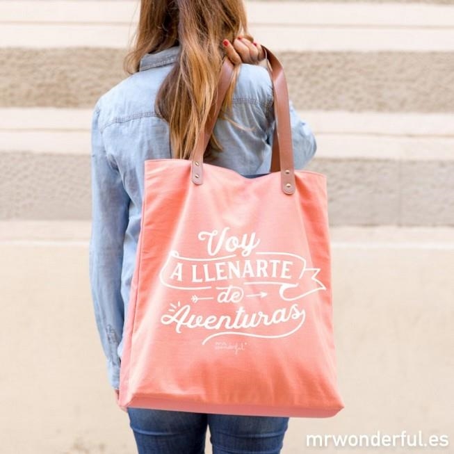 BOLSO MR. WONDERFUL "VOY A LLENARTE DE AVENTURAS" | 8435460713887 | MR. WONDERFUL | Llibreria La Gralla | Librería online de Granollers