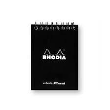 BLOC RHODIA ESPIRAL 7.5X10 PUNTS 80 FULLS NEGRE | 3037921150399 | 115039 | Llibreria La Gralla | Librería online de Granollers