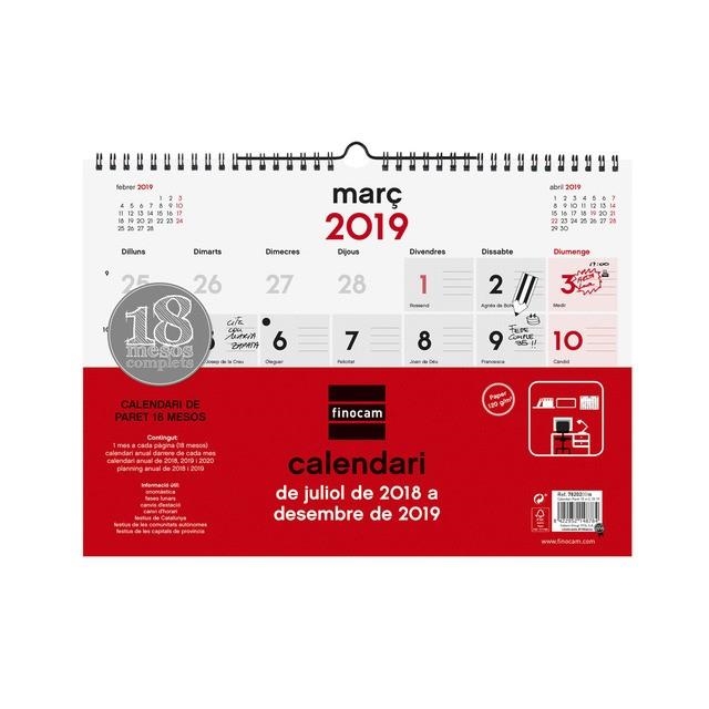 CALENDARI 18 MESOS 2018-2019 FINOCAM PARET | 8422952163633 | FIN782030019 | Llibreria La Gralla | Llibreria online de Granollers