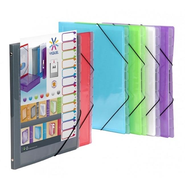 CARPETA CLASSIFICADORA 12 SEPARADORS TRANSPARENT VIQUEL | 3135259941396 | 994139 | Llibreria La Gralla | Llibreria online de Granollers