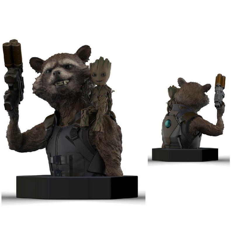 ROCKET RACCOON & GROOT BUSTO RESINA 16 CM MARVEL | 3760226375517 | SEMIC | Llibreria La Gralla | Llibreria online de Granollers