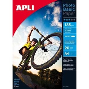 PAPER APLI PHOTO GLOSSY A4 135G 20 FULLS | 8410782044512 | Llibreria La Gralla | Librería online de Granollers