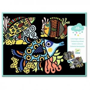 PECES HERMOSOS. COLOREA TERCIOPELO. | 3070900090989 | DJECO | Llibreria La Gralla | Llibreria online de Granollers