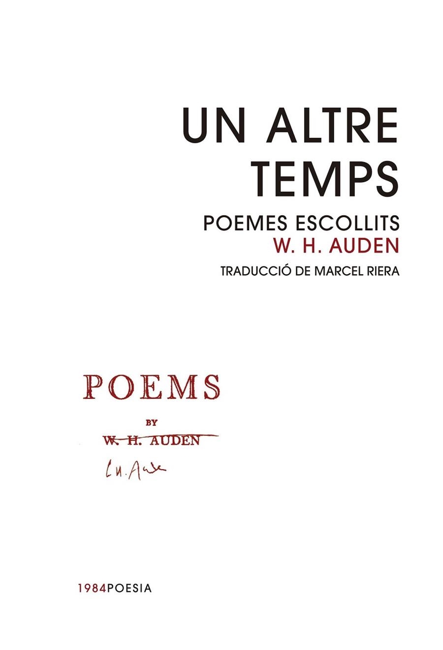 UN ALTRE TEMPS | 9788416987344 | AUDEN, WYSTAN HUGH | Llibreria La Gralla | Llibreria online de Granollers