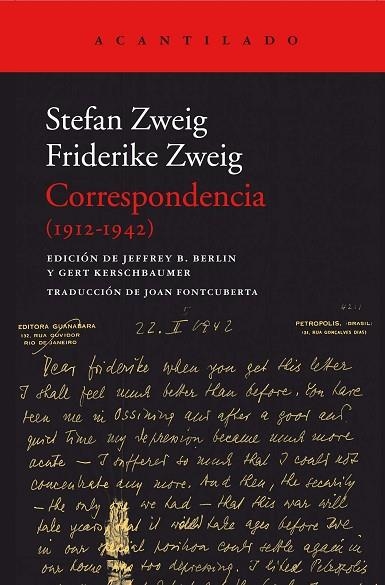 CORRESPONDENCIA (1912-1942) | 9788416748181 | ZWEIG, STEFAN/ZWEIG, FRIEDERICKE | Llibreria La Gralla | Librería online de Granollers