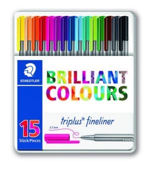 CAIXA METÀL·LICA 15 RETOLADORS PUNTA FINA BRILLIANT COLORS STAEDTLER | 4007817337028 | Llibreria La Gralla | Llibreria online de Granollers