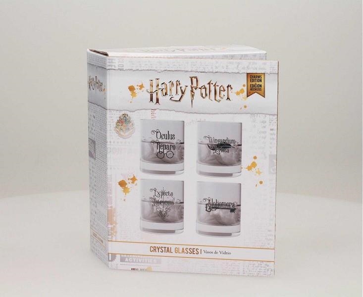 SET DE 4 VASOS DE CRISTAL HARRY POTTER HECHIZOS | 8435450217487 | SD TOYS | Llibreria La Gralla | Librería online de Granollers