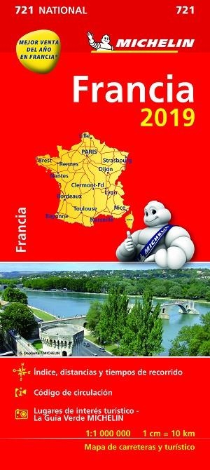 MAPA FRANCIA 2019 MICHELIN 721 | 9782067236530 | VVAA | Llibreria La Gralla | Librería online de Granollers