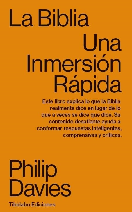 LA BIBLIA UNA INMERSIÓN RÁPIDA, LA | 9788491178057 | DAVIES, PHILIP | Llibreria La Gralla | Librería online de Granollers