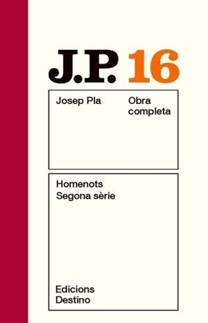 HOMENOTS. SEGONA SÈRIE (JOSEP PLA OBRA COMPLETA, 16) | 9788497101561 | PLA, JOSEP | Llibreria La Gralla | Llibreria online de Granollers