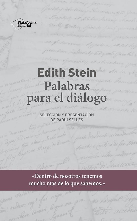 EDITH STEIN. PALABRAS PARA EL DIÁLOGO | 9788417622435 | STEIN, EDITH | Llibreria La Gralla | Llibreria online de Granollers