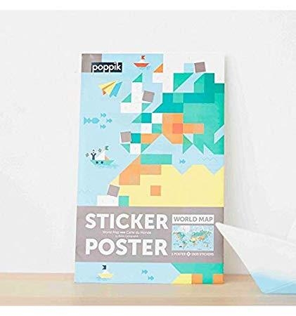 POPPIK POSTER ENGANXINES MAPAMUNDI | 3760262410128 | PPMOS008 | Llibreria La Gralla | Librería online de Granollers