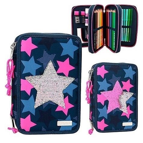 PLUMIER TRIPLE TOP MODEL ESTRELLES BLAU | 4010070395223 | TOP10410 | Llibreria La Gralla | Llibreria online de Granollers