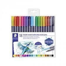 RETOLADOR STAEDTLER WATERCOLOLOUR BRUSH PENS 18UN | 4007817042830 | 3001TB18 | Llibreria La Gralla | Llibreria online de Granollers