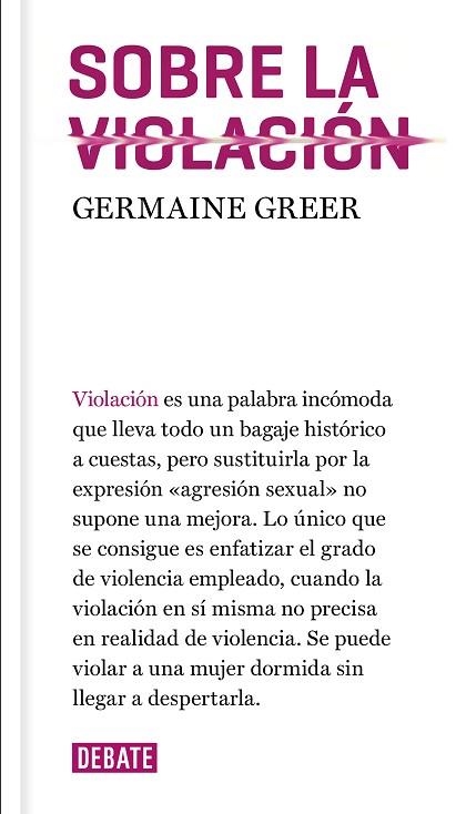 SOBRE LA VIOLACIÓN | 9788417636036 | GREER, GERMAINE | Llibreria La Gralla | Llibreria online de Granollers