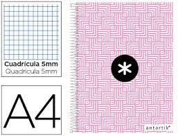 LLIBRETA ANTARTIK ESPIRAL A4 QUADRICULA MICROPERFORAT CARTRO SANEFA ROSA | 8423473081338 | 08133 | Llibreria La Gralla | Llibreria online de Granollers