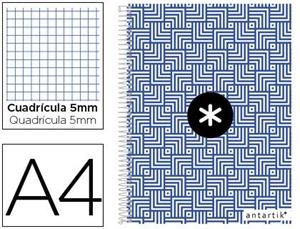 LLIBRETA ANTARTIK ESPIRAL A4 QUADRICULA MICROPERFORAT CARTRO SANEFA BLAU | 8423473080874 | 08087 | Llibreria La Gralla | Llibreria online de Granollers