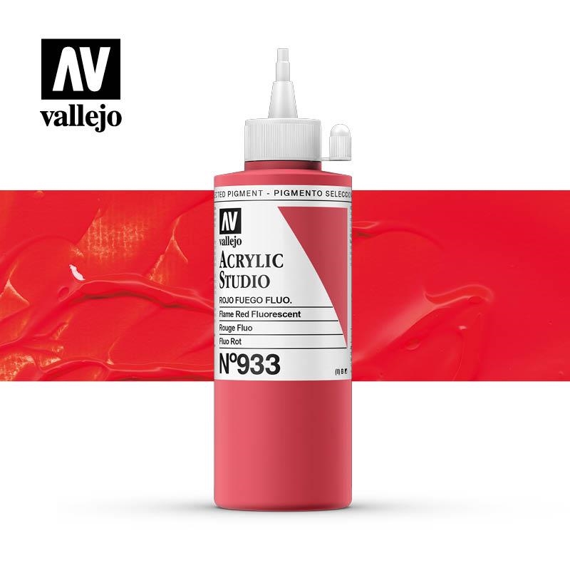 ACRÍLIC STUDIO VALLEJO 200ML 933- VERMELL FLUORESCENT | 8429551229333 | 22933 | Llibreria La Gralla | Librería online de Granollers
