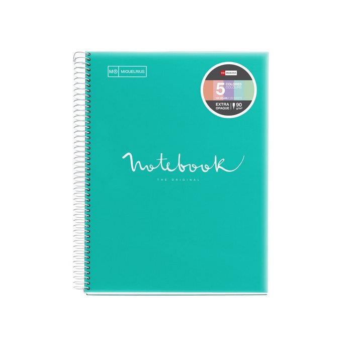 LLIBRETA NBOOK 5 COLORS A4 MR QUADRICULA 90G EMOTIONS TURQUESA PLÀSTIC | 8422593460733 | 46073 | Llibreria La Gralla | Librería online de Granollers