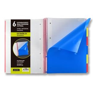 JOC 6 MSEPARADORS PLASTIC SENFORT COLORS REMOVIBLE | 8412885156161 | SEN302090 | Llibreria La Gralla | Llibreria online de Granollers