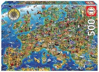 PUZLE EDUCA 500 PECES MAPA D'EUROPA | 8412668179622 | EDUCA | Llibreria La Gralla | Librería online de Granollers