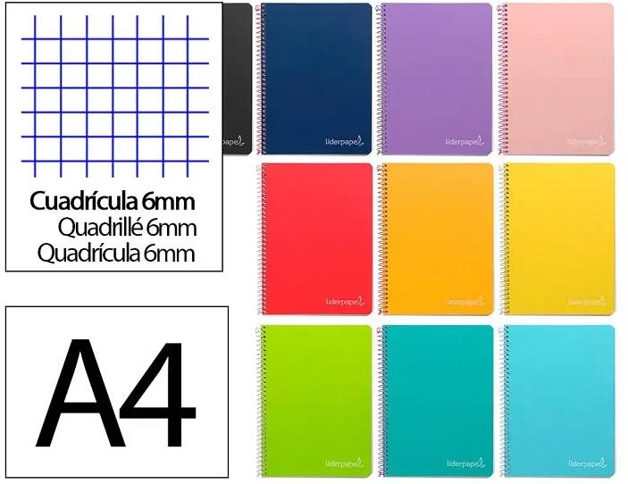 LLIBRETA A4 LIDERPAPEL QUADRICULA 6X6 80 FULLS | 8423473585836 | 171918 | Llibreria La Gralla | Llibreria online de Granollers