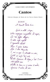 CANTOS (LU 418) | 9788437626239 | LEOPARDI, GIACOMO | Llibreria La Gralla | Librería online de Granollers