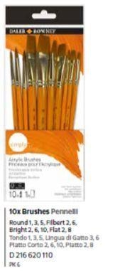 SET 10 PINZELLS ACRILIC DALER ROWNEY | 5011386124384 | D216620110 | Llibreria La Gralla | Llibreria online de Granollers
