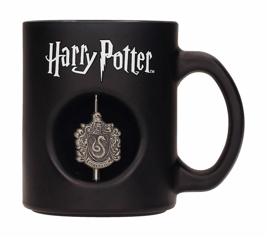 TAZA CERAMICA NEGRA CON EMBLEMA GIRATORIO CASA SLYTHERIN 3D HARRY POTTER | 8435450219979 | SD TOYS | Llibreria La Gralla | Librería online de Granollers