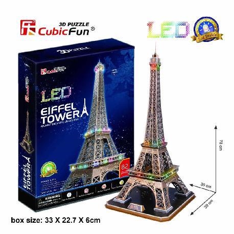 TORRE EIFFEL PUZLE 3D CON LUCES LED | 2201037000911 | CUBIC FUN | Llibreria La Gralla | Librería online de Granollers