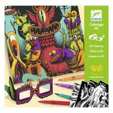 COLOREJAR EN 3D MONSTRES DIVERTITS | 3070900086517 | DJECO | Llibreria La Gralla | Llibreria online de Granollers