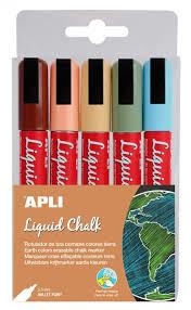 PACK 6 RETOLADORS LIQUID CHALK BORRABLE COLORS  PASTEL | 8410782147350 | 14735 | Llibreria La Gralla | Llibreria online de Granollers